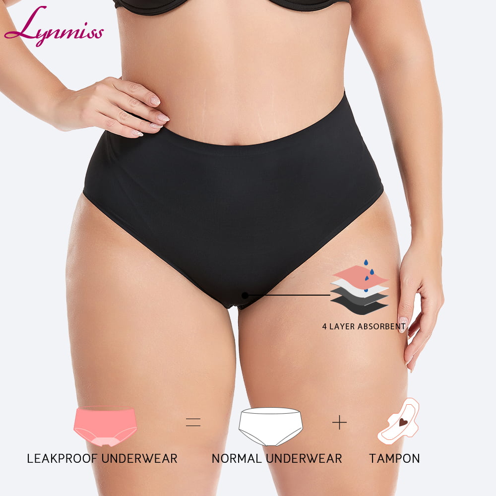 Lynmiss Bamboo Culotte Biodegradable Reusable Wholesale Heavy Flow Menstrual Leak Proof Women No Pfas Biodegradable High Waist Period Panties Soucring