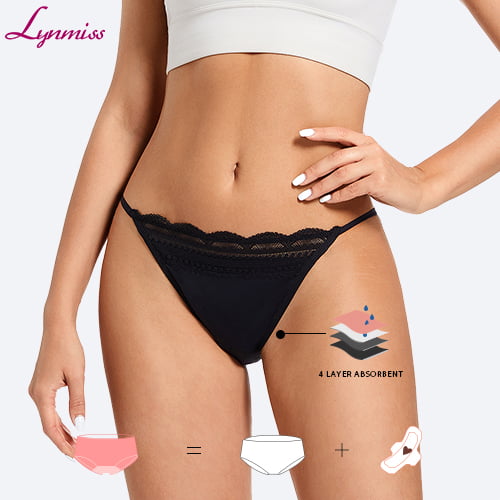 Wholesale 4 Layers Low Waist Sewing Women Leak Proof Teen Panties Menstrual Thong Underwear Girls Period Thong