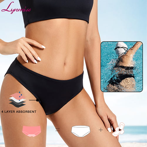 China Manufacturer Menstrual Period 4 Layers Leak Proof High Waist Physiological Full Brief Swim Briefs Female Swim underwear