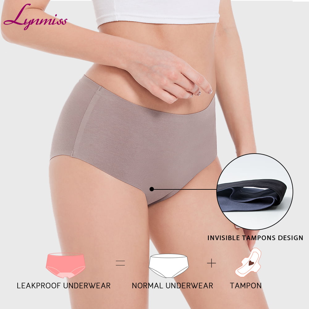 Lynmiss Wholesale Reusable Organic Cotton Leak Proof Menstrual Black Oem Heavy Flow 4 Layers No Pfas Reusable Cotton Menstruales Period Panties For Women Menstrual Factory