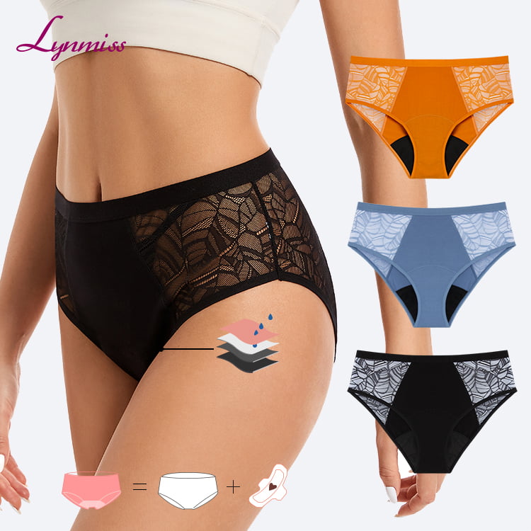 Lynmiss Wholesale Bamboo Culotte Heavy Flow Menstrual Bulk Leakproof Menstrual Women High Quality Absorbent 4 Layers Biodegradable No Pfas Menstrual Period Underwear Factory
