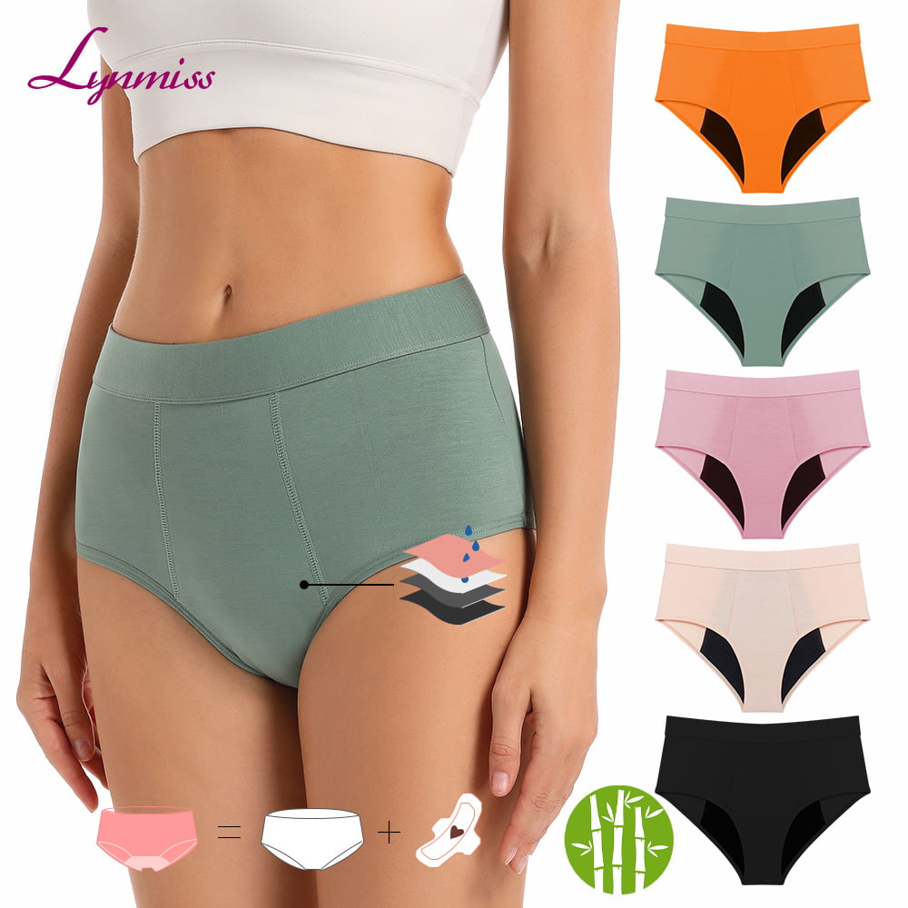 LY1393 Wholesale High Waist Colorful Leak Proof Menstrual Underwear No Pfas Leakproof Bamboo Culotte Menstruelles Period Panties Heavy Flow Menstrual panties ODM/OEM