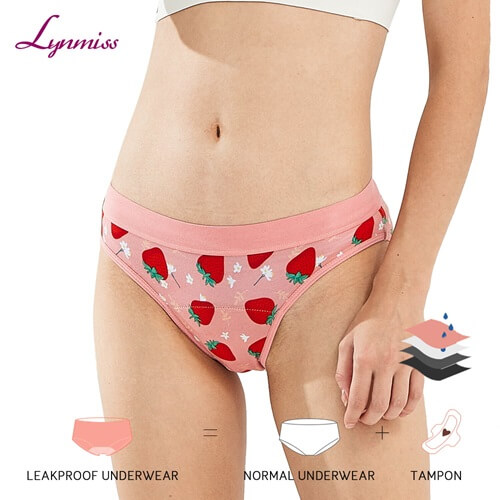 Lynmiss Teens Menstrual Absorbent Organic Cotton 4 Layer Biodegradable Bamboo Teen Girl'S Period Underwear Factory
