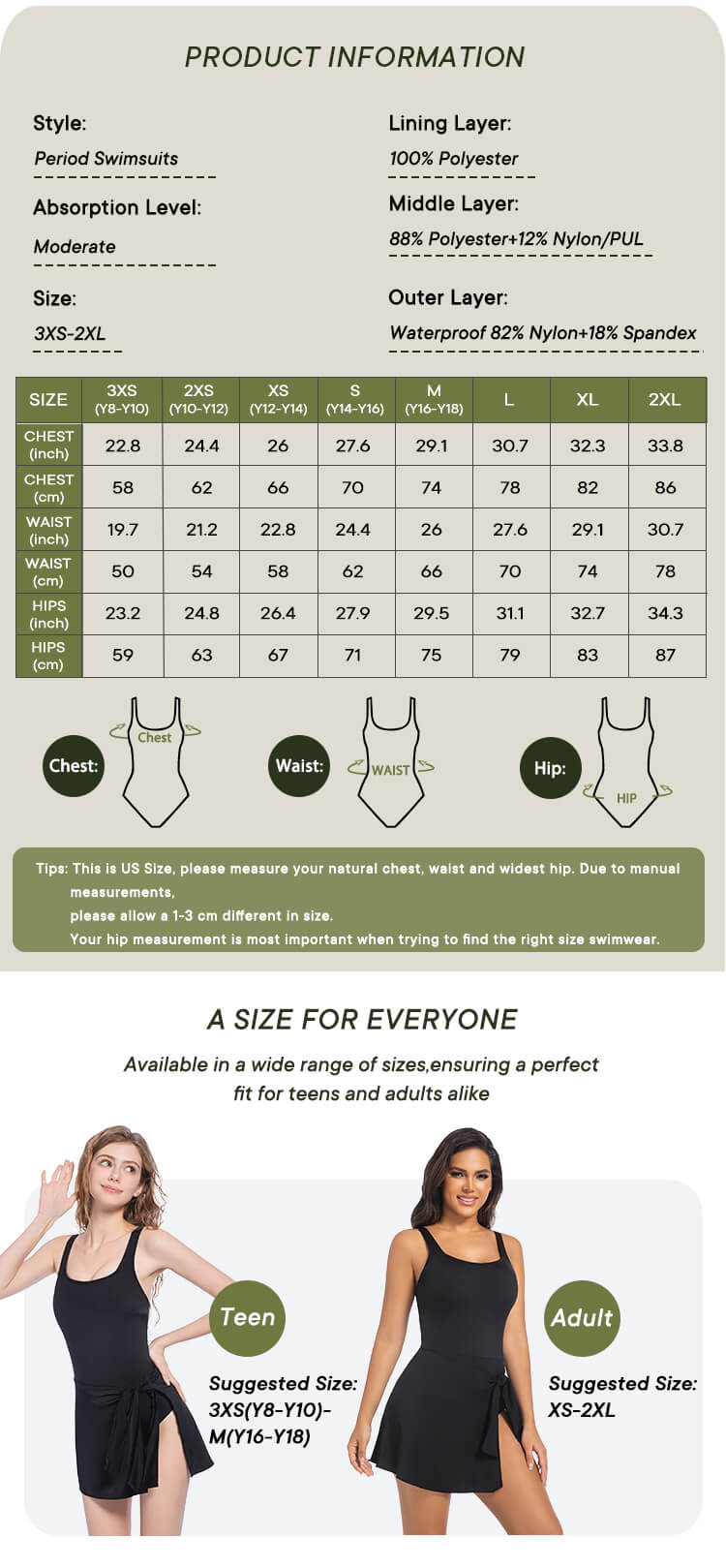 period swimwear for teens