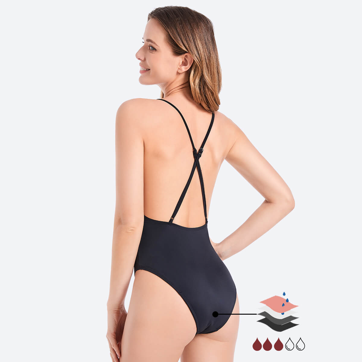 LY1199 One-Piece Leakproof Period Swimwear – Feel Secure in Every Splash