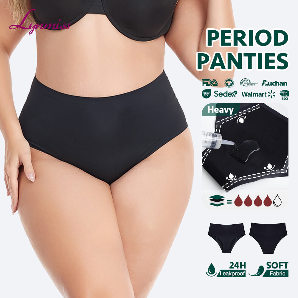 LY1217 High-Waist Leakproof Underwear | Washable Menstrual Underwear for Heavy Periods